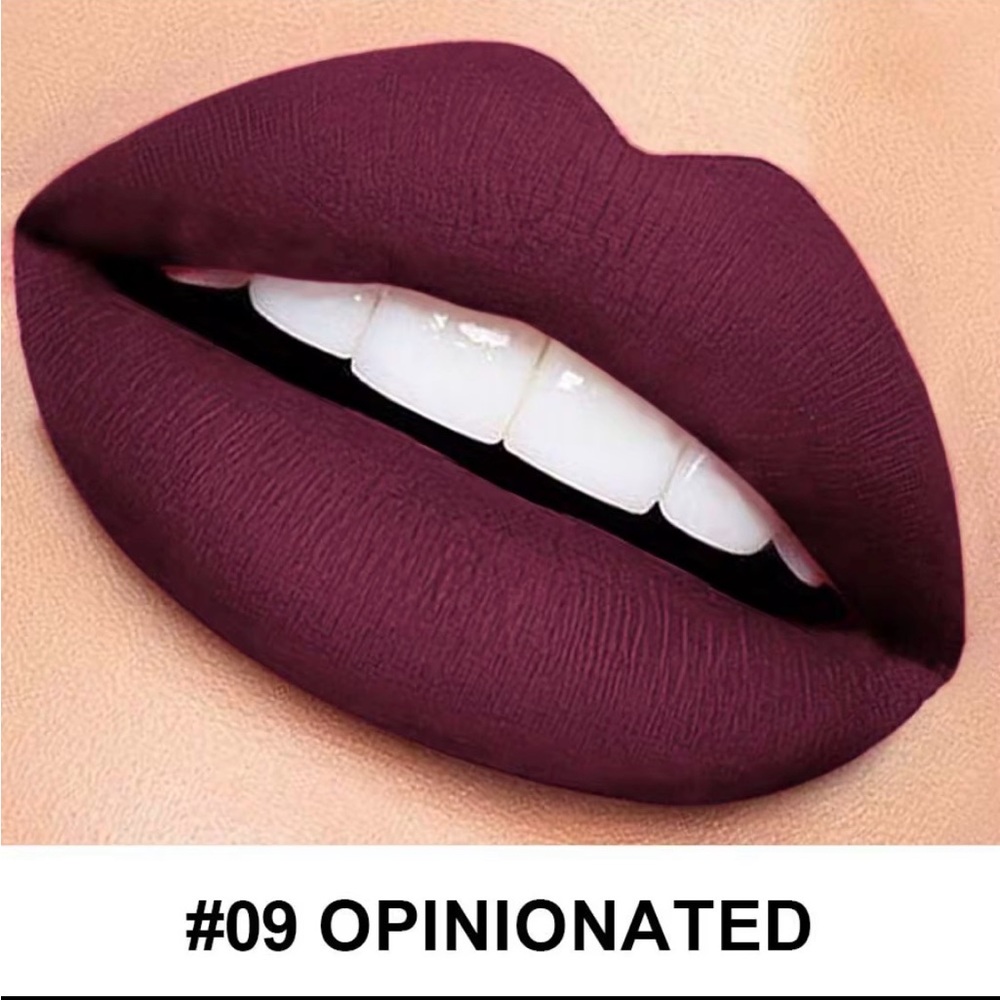 Zodiac sign Matte Liquid Lipstick #09 Opinionated - Deep Plum ♈️ , ♒️